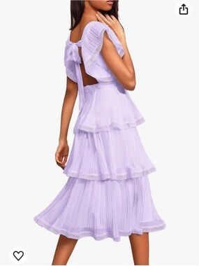 Tiered Lavender Midi Dress with Back Tie